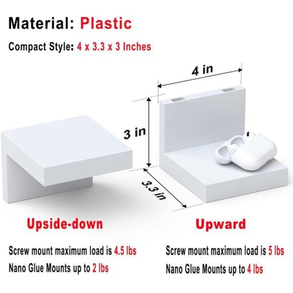 3Pack Small Floating Shelves for Wall,4Inch Plastic Display Ledges forMini Decor - Picture 3 of 5